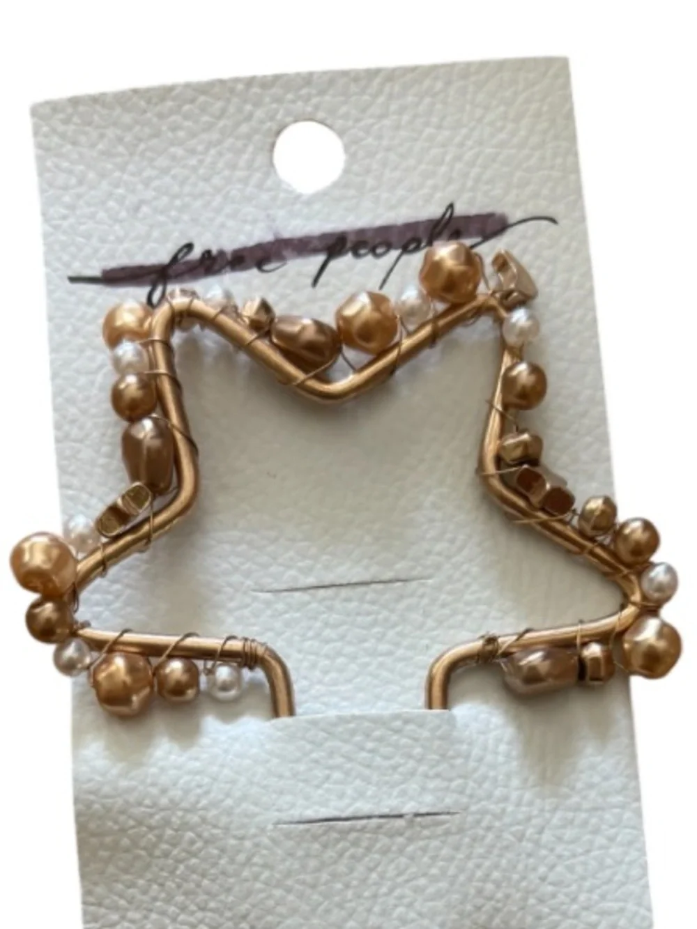 Free People Gold-Tone Hair Pin with Pearlescent Beads